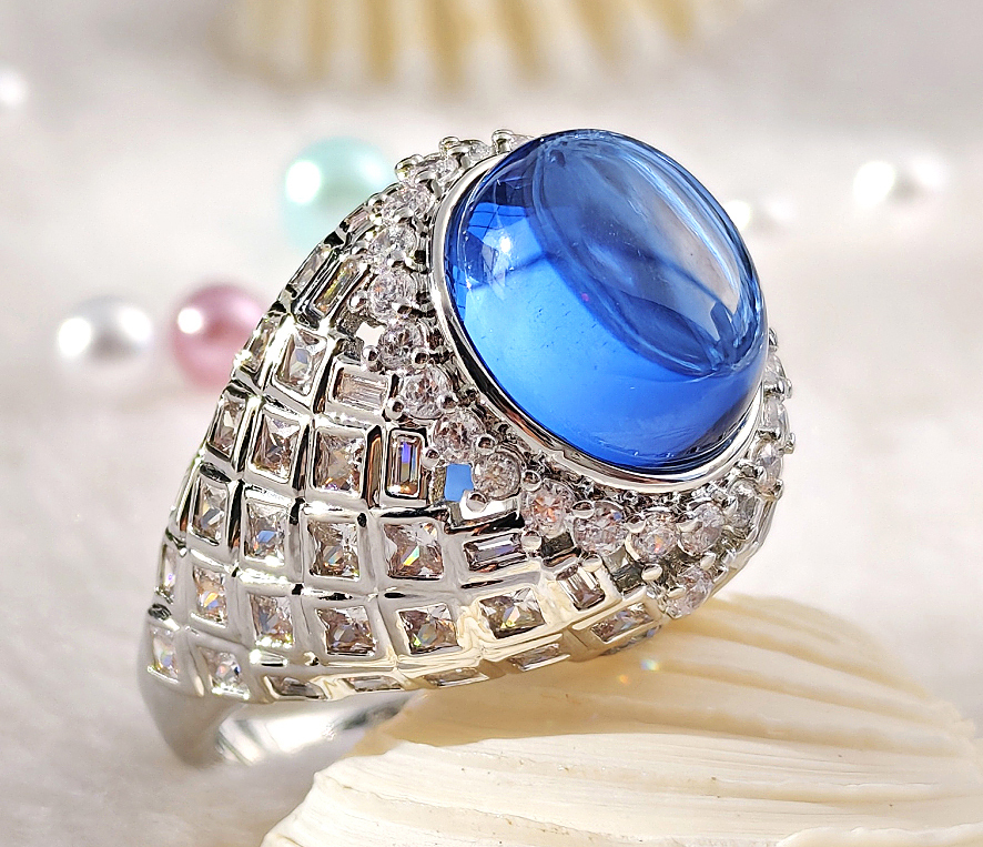 N2501143/2◆Bigstone◆【優雅な気質】高品質宝石のデザイン*女王のスタイル*欧米ファッションなリング*フリー拍卖