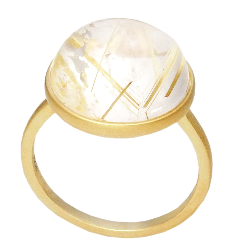 GSTV ルチルクォーツ/7.00ct リングK18YG 15号拍卖