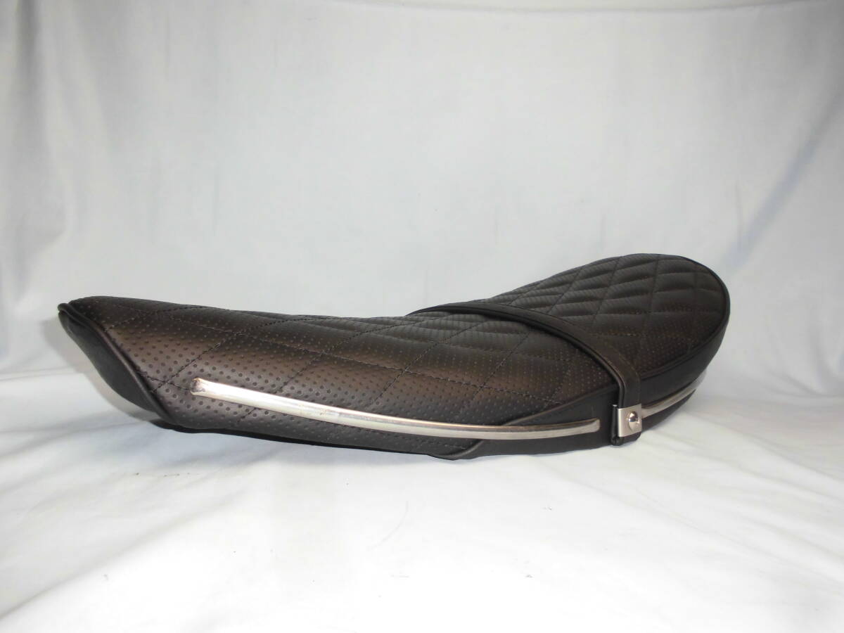 ■ 初期型 6Vシャリー 純正ベース ダイヤ柄 黒パンチング&オーストリッチ柄 カスタムシート ケツアゲタイプ CF70 CF50拍卖