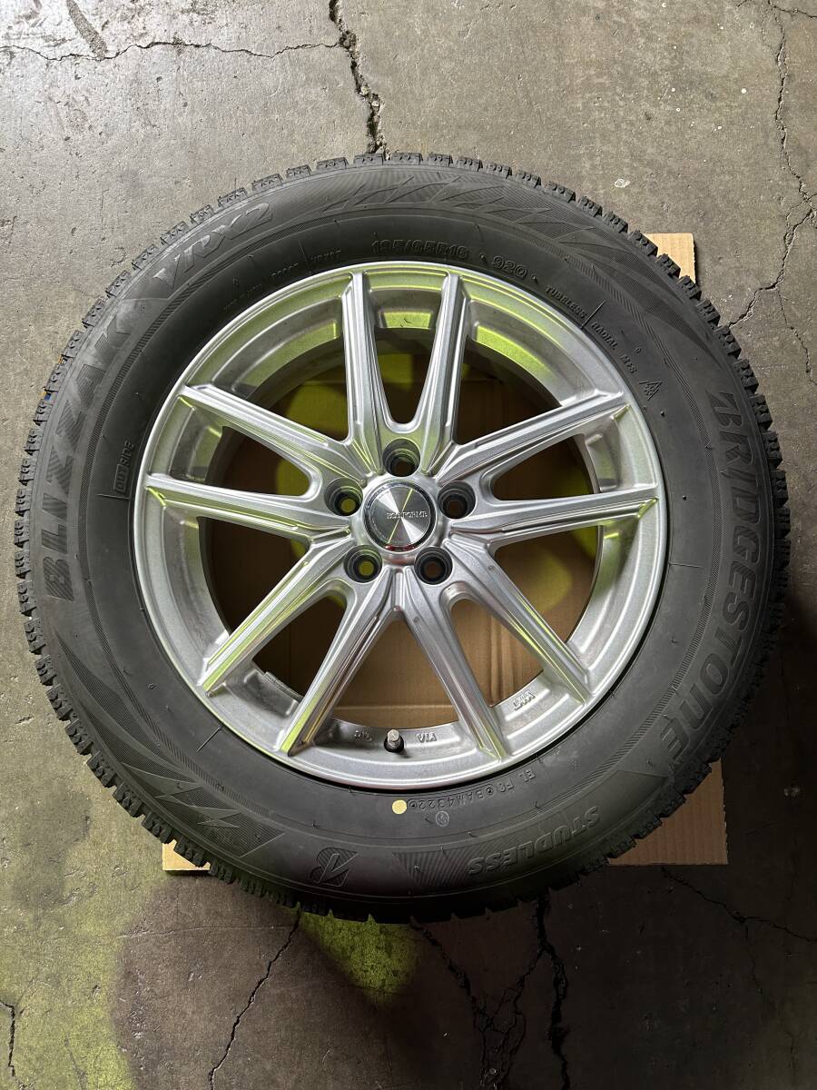 中古品 BRIDGESTONE スタッドレス4本 RAYS 鍛造アルミ ブリザックVRX2 195/65R15 92Q 引取大歓迎拍卖