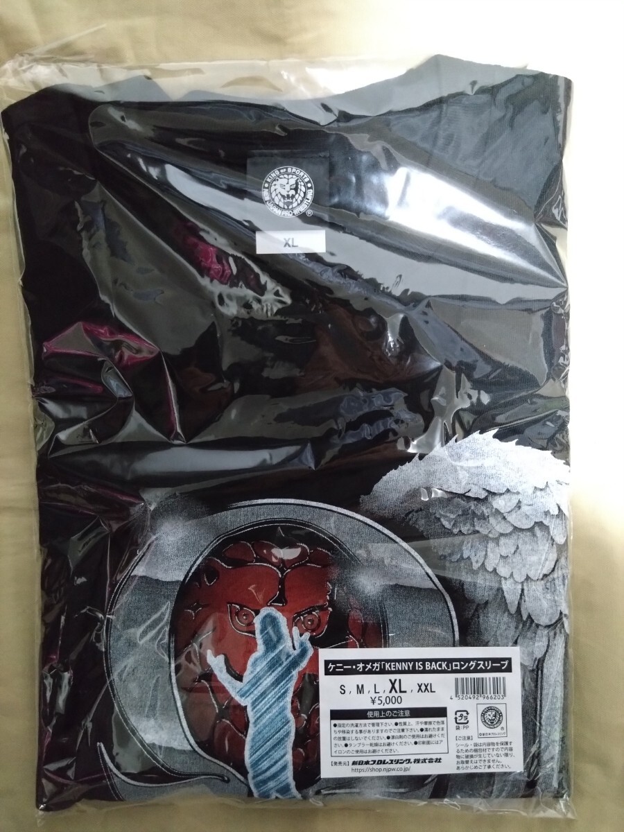新日本プロレス ケニー・オメガ KENNY IS BACK ロングスリーブ Tシャツ XLサイズ 未開封・新品拍卖