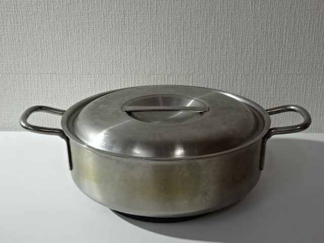 W-25-02105 ● 本間製作所 仔犬印 NSSC190 プロデンジ 外輪鍋 【 内径33cm 深さ10.5 cm 重量約4.22kg 】IH対応 業務用 調理器具 ステンレス拍卖