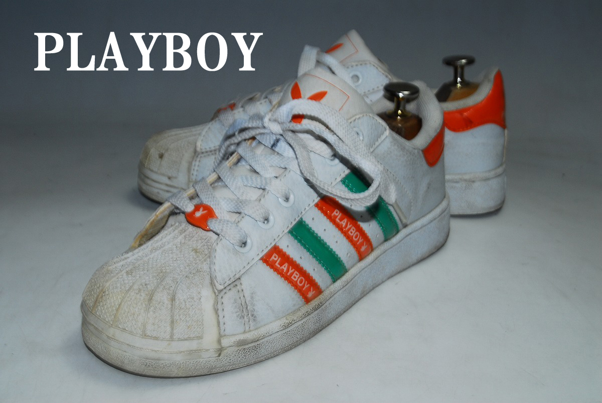 ATX1275/驚愕の完全売り切り◆プレイボーイ/PLAYBOY/白/ホワイト/US5/23.5㎝/D/ロー/存在感抜群!王道スニーカー!履き心地抜群!拍卖