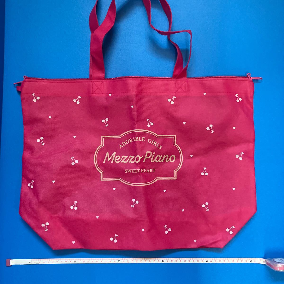 ★送料無料39★ メゾピアノ mezzo piano トートバッグ ピンク ショップ袋 厚手の不織布調 お買い物袋 ショッパー拍卖