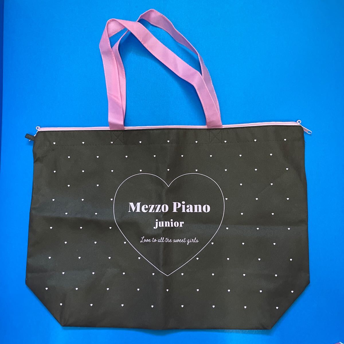 ★送料無料43★ メゾピアノ mezzo piano トートバッグ ブラウン ショップ袋 厚手の不織布調 お買い物袋 ショッパー 茶色拍卖