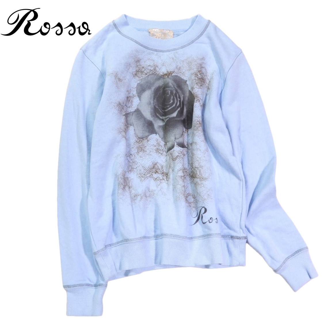 ロッソ インポートロッサ Rossa キレイ色☆フラワープリント 裏毛 プルオーバー M拍卖