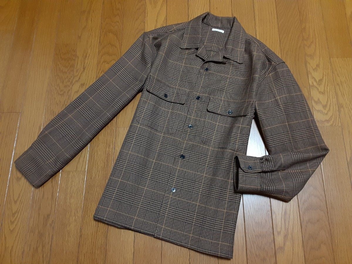 送料無料 ジーユー GU オープンカラーシャツ グレンチェック Mサイズ 美品拍卖