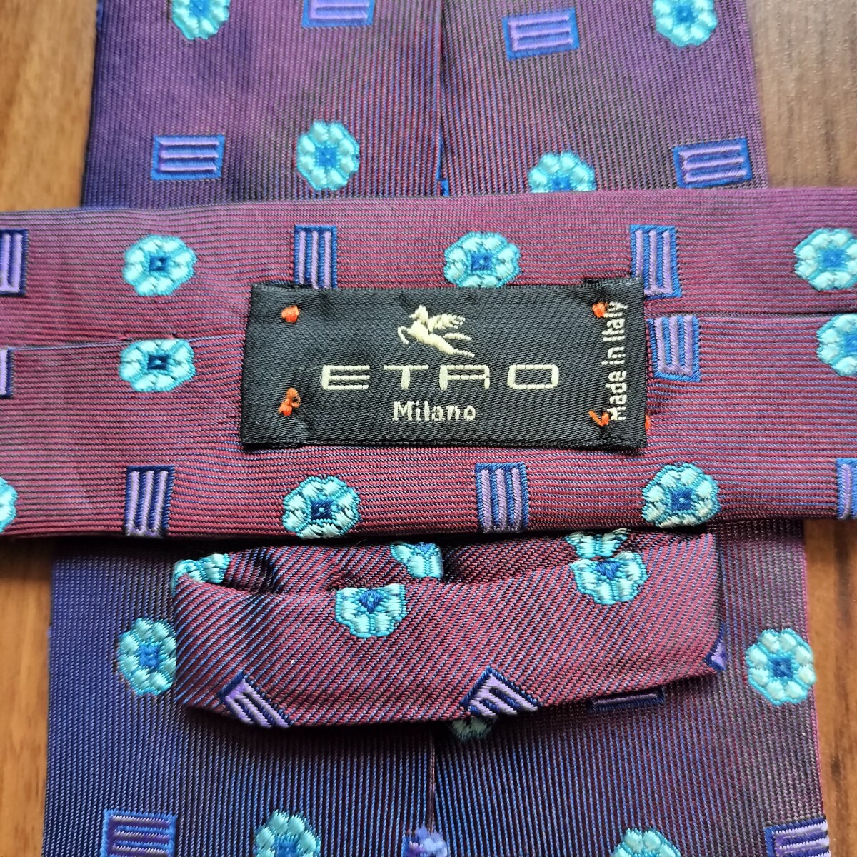 エトロ(ETRO)紫Eロゴ花びらネクタイ拍卖