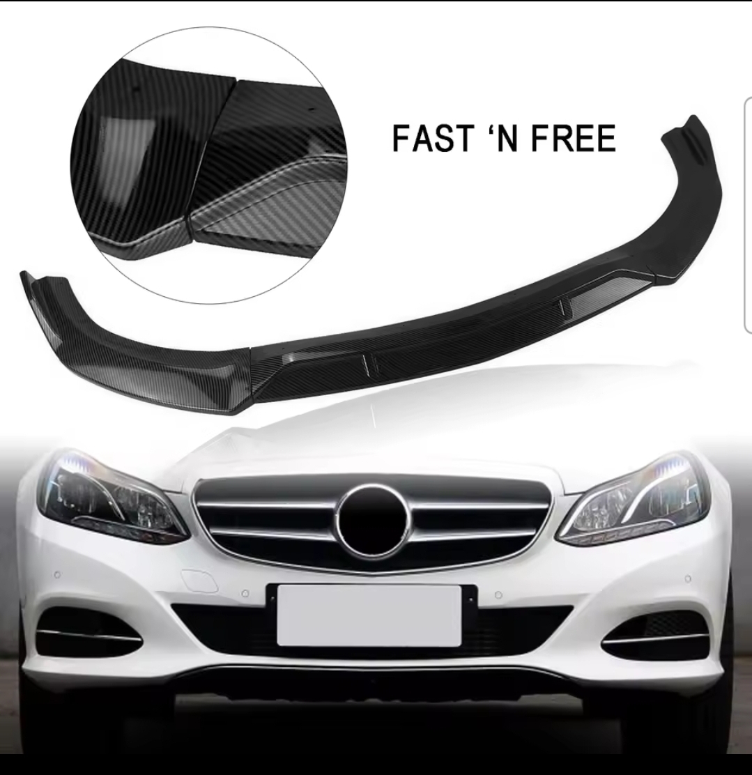 ④メルセデス ベンツ Eクラス W212 E250 E350 E400 E550 セダン カーボン フロントリップスポイラー 2014-2016 カーボンブラック拍卖