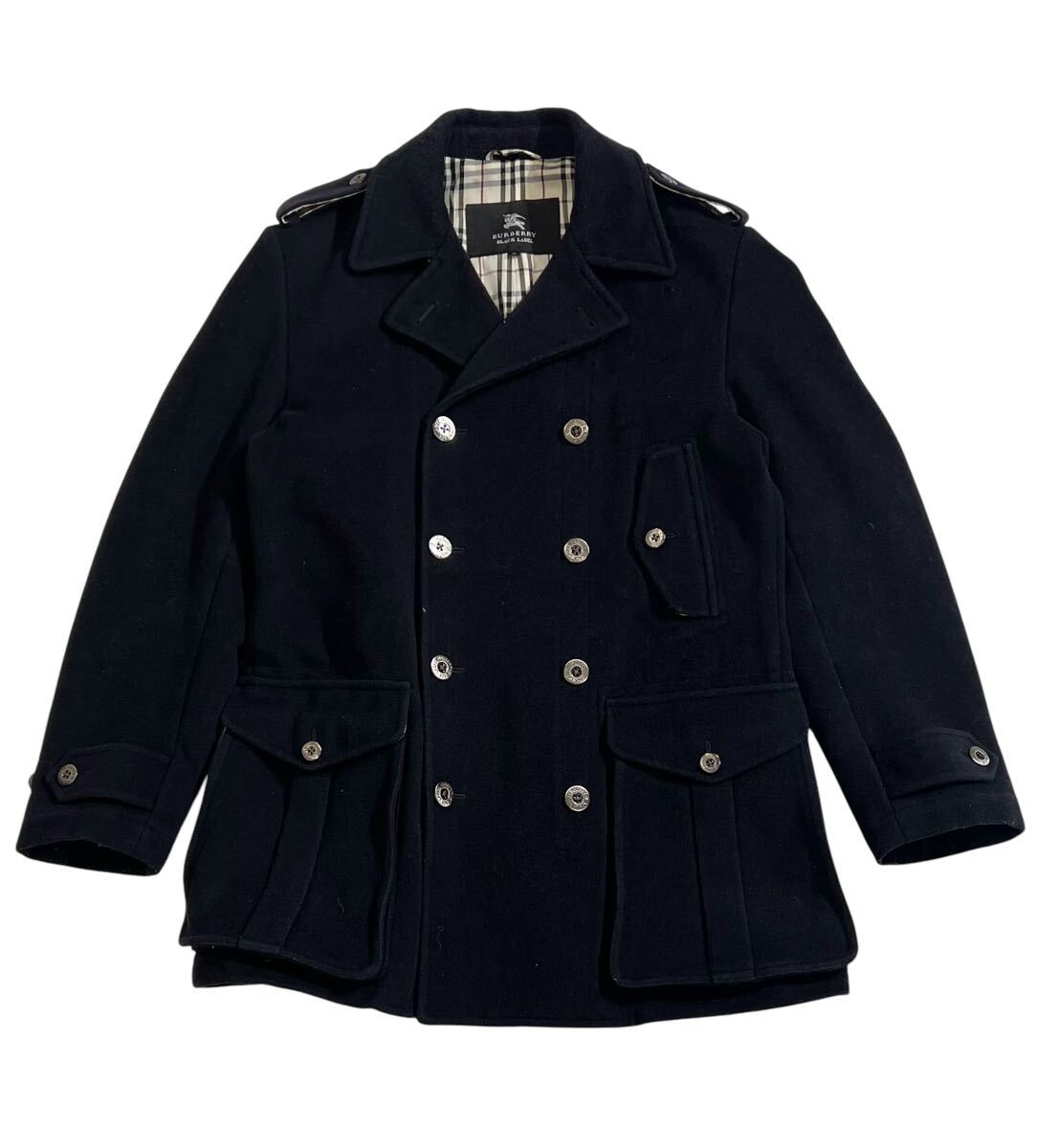 ■ BURBERRY BLACK LABEL バーバリー ブラックレーベル ■ 裏地 ノバチェック柄 ナポレオン ジャケット ダークネイビー M拍卖