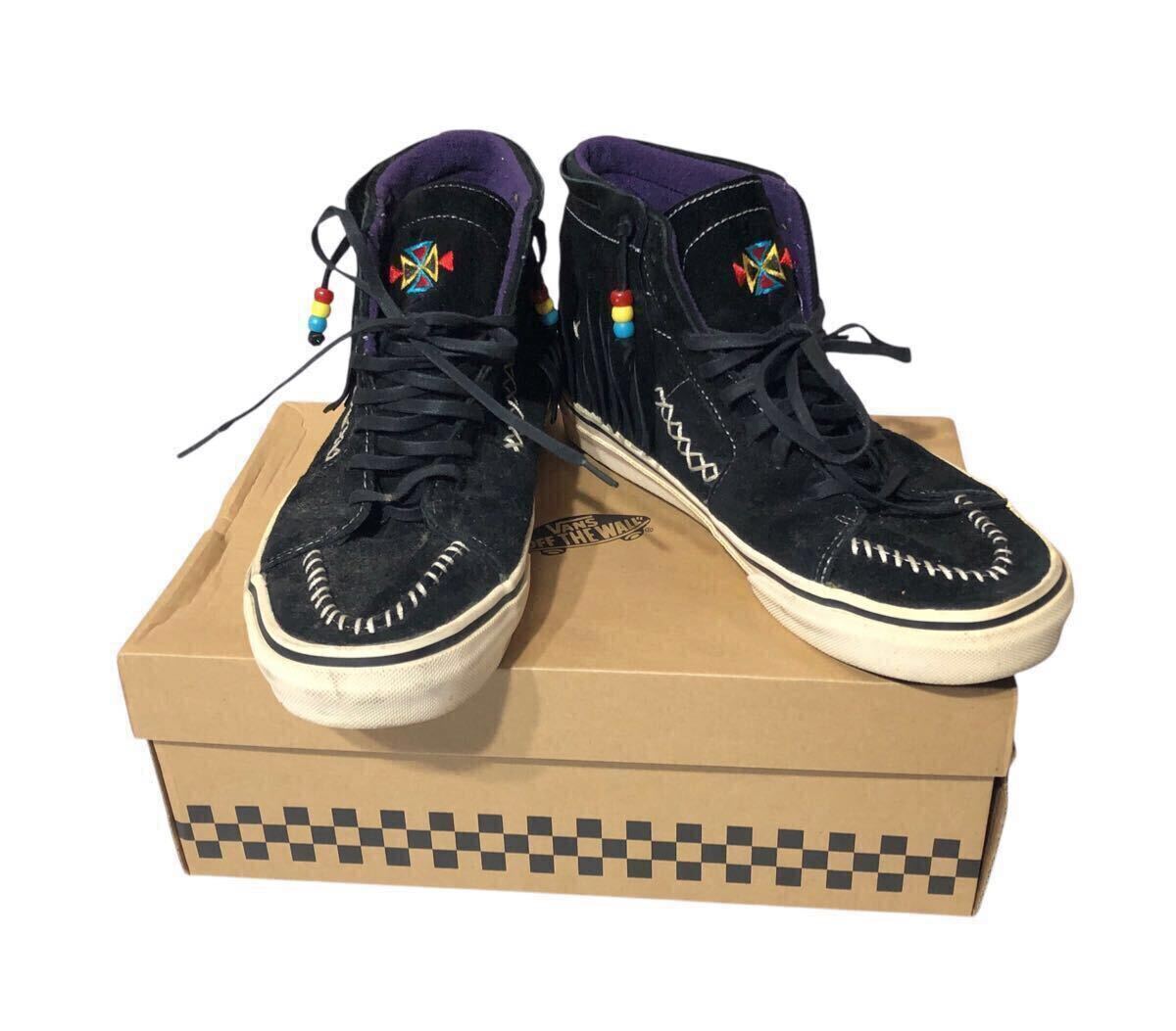 ● VANS ヴァンズ ● V38FRINGE SK8-HI スケート ハイ フリンジ スエード ハイカット スニーカー ブラック US9 27㎝拍卖