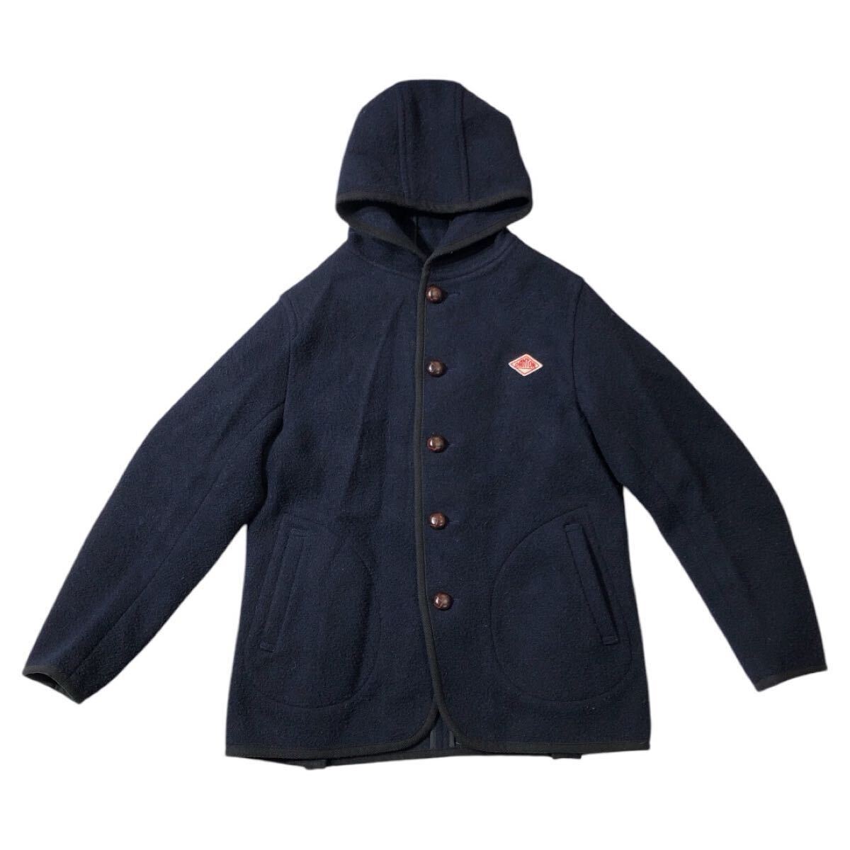 ● DANTON ダントン ● JD-8458 WOM ウールモッサ シングル フード ジャケット ネイビー 34拍卖