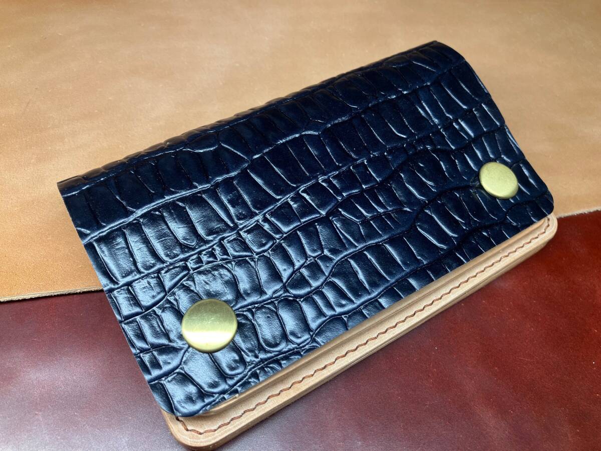 ■no.951★ショートトラッカーlot.301★ レーデルオガワコードバンクロコダイル型押し★ネイビー拍卖