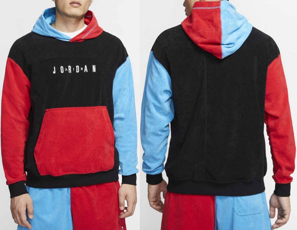 ナイキ ジョーダン スポーツ DNA フリース クルー フーディー Sサイズ 定価11000円 ブラック/レッド/ブルー JORDAN プルオーバー パーカー拍卖