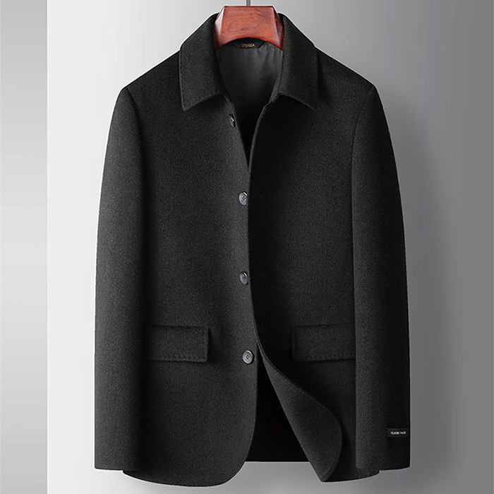 ウール ジャケット メンズ ジャケット ショート丈 アウター 無地 通勤 ビジネス ジャケット 男性 冬アウター Zty-5453 ブラック 3XL/190拍卖