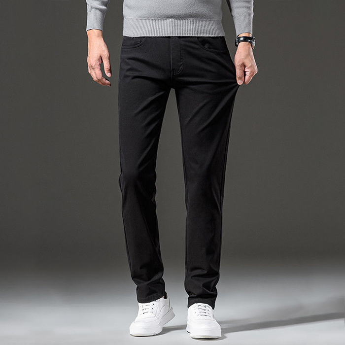 カジュアルパンツ ビジネスパンツ メンズ ストレッチ ロングパンツ ストレートパンツ 春夏秋ボトムス Zwc1868 ブラック W42拍卖