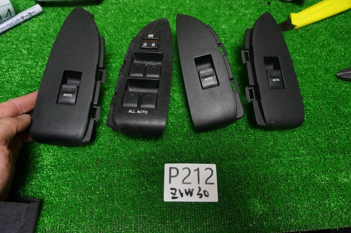 P212 ZVW30 トヨタ プリウス 平成22年 内装 パワーウィンドウスイッチ/パネル セット拍卖