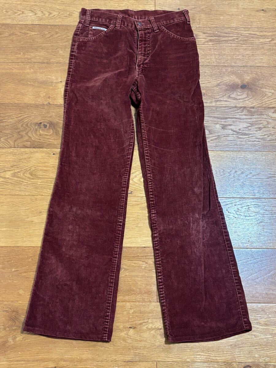 70's〜80's ビンテージ リーバイス Levi's MOVIN' ON ベロア ブーツカット フレアパンツ拍卖