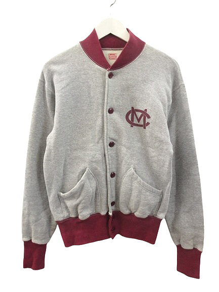 Cushman クッシュマン スウェットカーディガン プリント 裏起毛 L グレー 長袖 トレーナー トップス メンズ拍卖