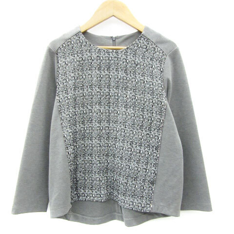 ロペ ROPE ブラウス カットソー 七分袖 切替 M チャコールグレー /YM34 レディース拍卖