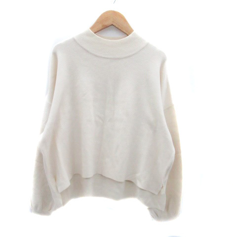 ページボーイ PAGE BOY ニット セーター ボトルネック 長袖 無地 F アイボリー /HO46 レディース拍卖