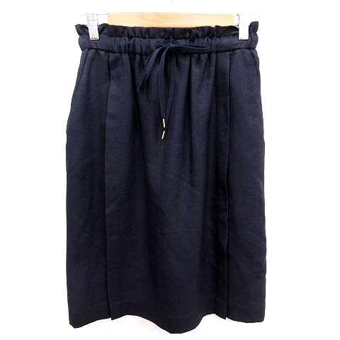 シップス SHIPS スカート タイト ひざ丈 ウエストマーク 36 紺 ネイビー /RT レディース拍卖