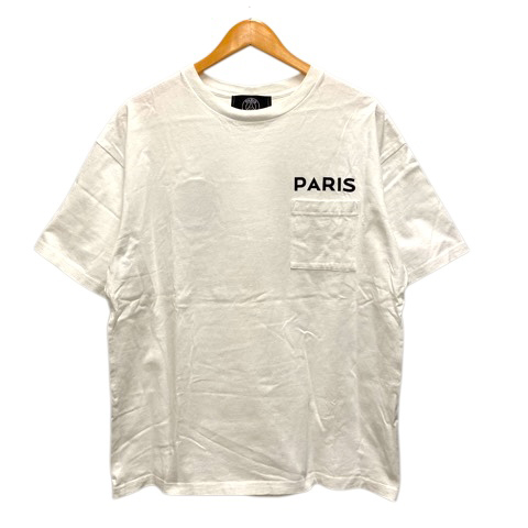パリサンジェルマン PARIS SAINT-GERMAIN Tシャツ クルーネック コットン プリント 半袖 L 白 ホワイト メンズ拍卖