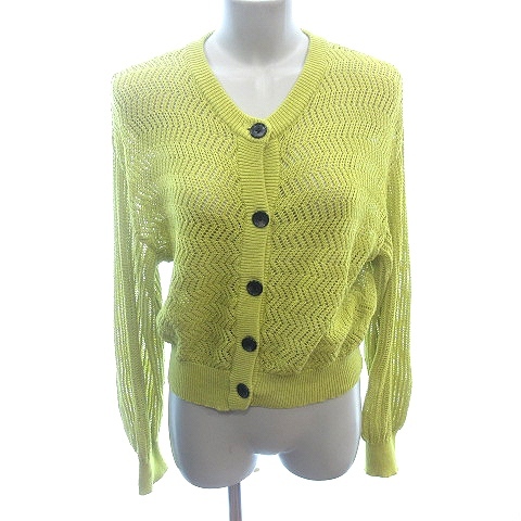 レイジブルー RAGEBLUE ニット カーディガン ドルマンスリーブ 長袖 F 黄緑 イエローグリーン /AU レディース拍卖