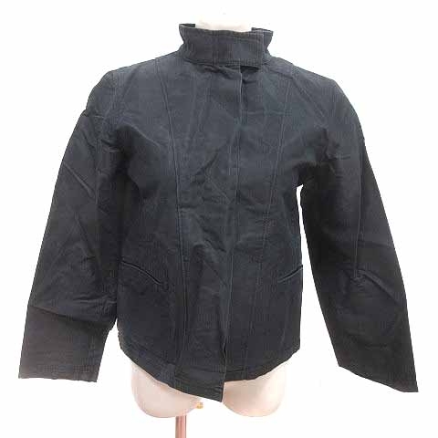 オゾック OZOC シャツジャケット ハイネック 長袖 38 M 黒 ブラック /YK レディース拍卖