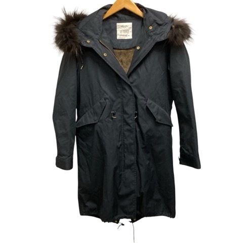 イエナ IENA コート アウター 長袖 フード付き ファー 36 紺 青 ブルー レディース拍卖