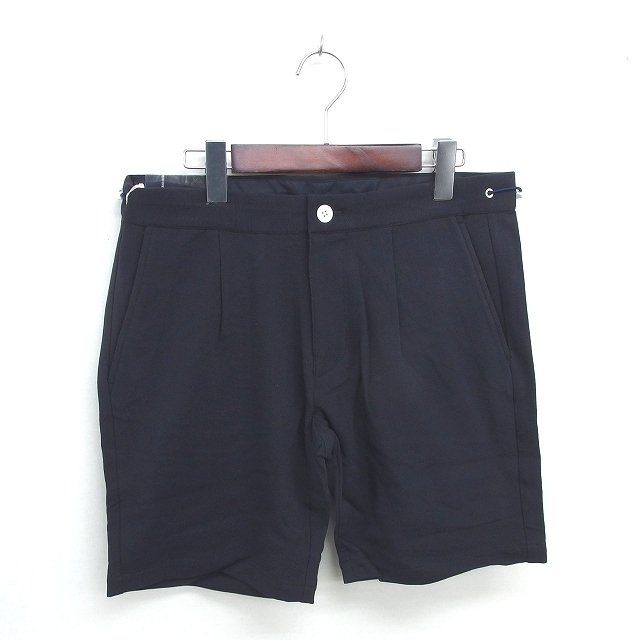 未使用品 ボイコット BOYCOTT タグ付き ショート パンツ ジップフライ 無地 シンプル 03 L 黒 ブラック /TT メンズ拍卖