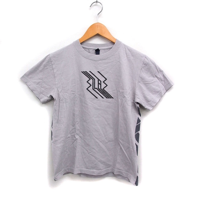 サイラス SILAS プリント Tシャツ カットソー 丸首 半袖 コットン 綿 S グレー 灰 /FT22 メンズ拍卖