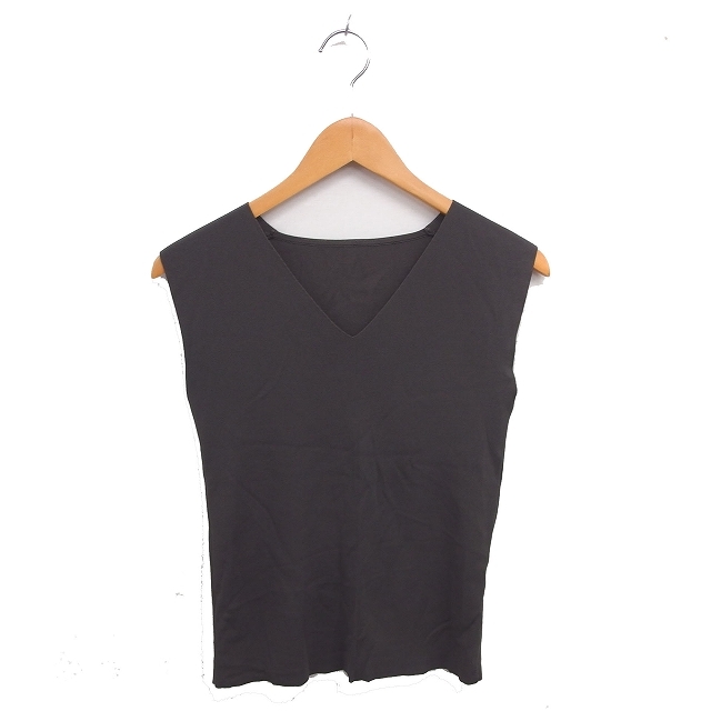 N.Natural Beauty Basic N.ナチュラルビューティーベーシック ベスト ニット 薄手 M チャコールグレー /TT レディース拍卖