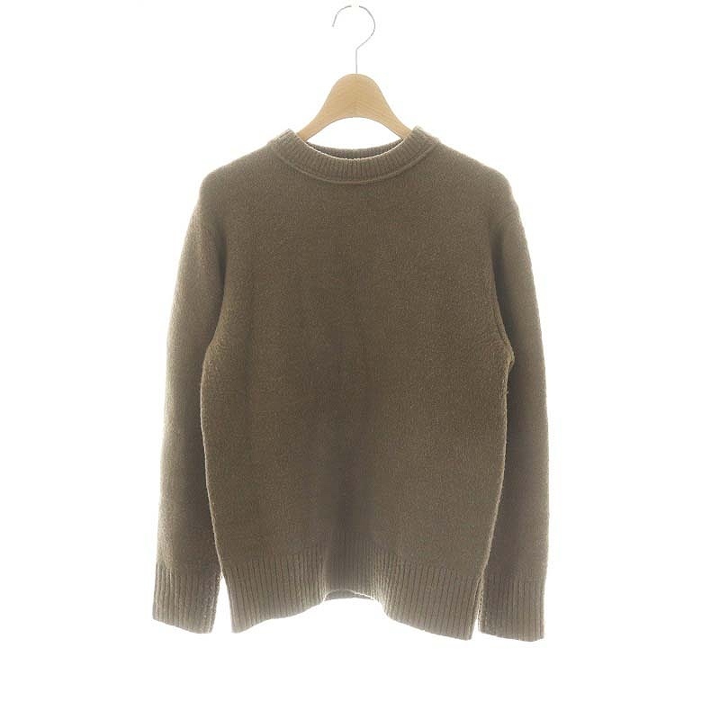 ミラオーウェン Mila Owen 22AW クルーネックコンパクトニットプルオーバー セーター 長袖 0 茶 ブラウン /MI ■OS レディース拍卖