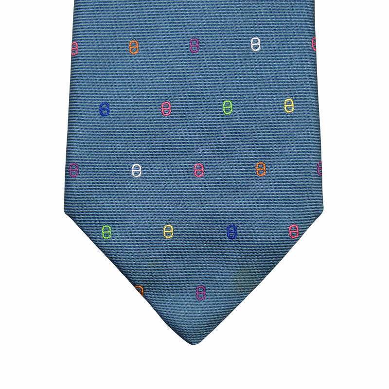 23ss エルメス HERMES シェーヌダンクル ジャガード ナロータイ ネクタイ マイヨン・マルチカラー ヘヴィシルクタイ 7 cm 339342T▽2拍卖