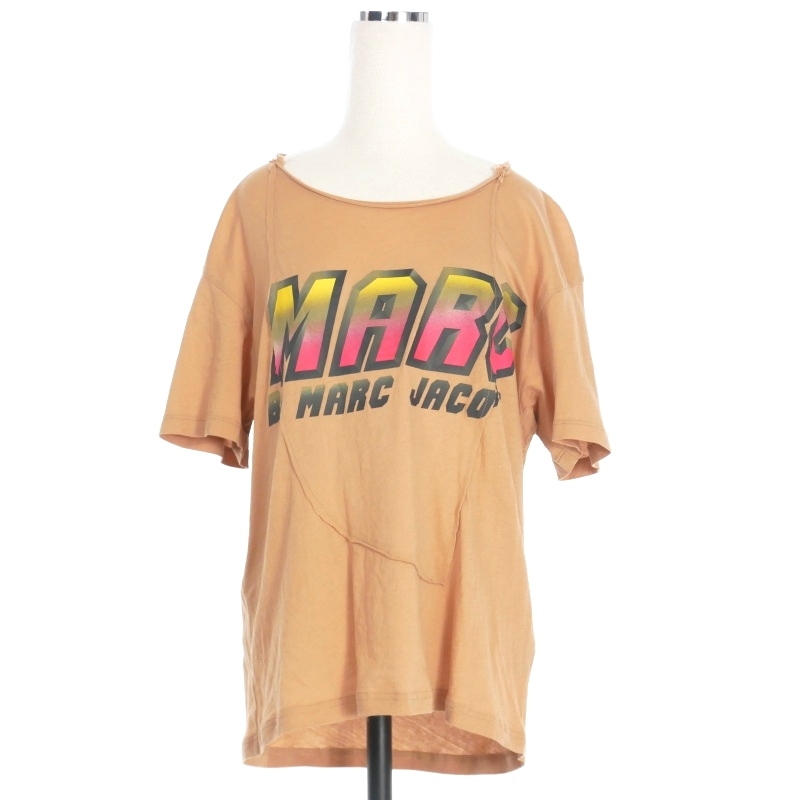 マークバイマークジェイコブス MARC by MARC JACOBS 再構築 ロゴプリント Tシャツ カットソー 半袖 S ブラウン 茶 M2123632 国内正規拍卖