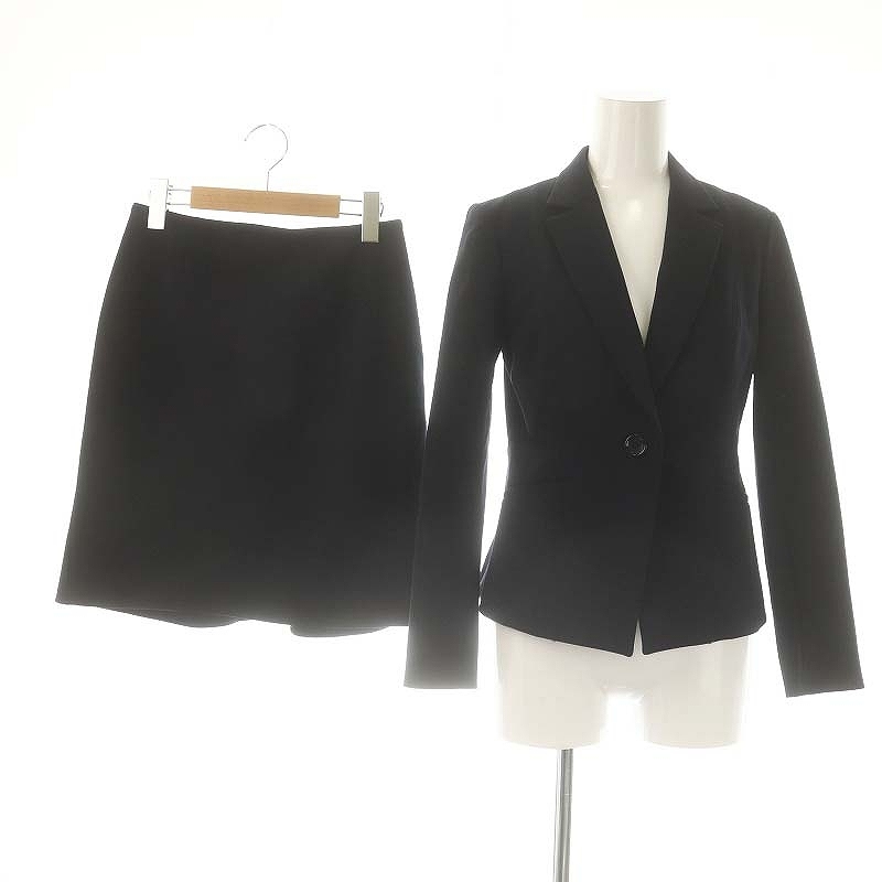 アナイ ANAYI セットアップスーツ テーラードジャケット フレアスカート 36 ダークネイビー /DO ■OS レディース拍卖