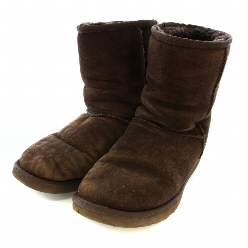 アグ オーストラリア UGG australia クラシック ショート CLASSIC SHORT ムートンブーツ 23cm 茶 S/N5825 /TK ●D レディース拍卖