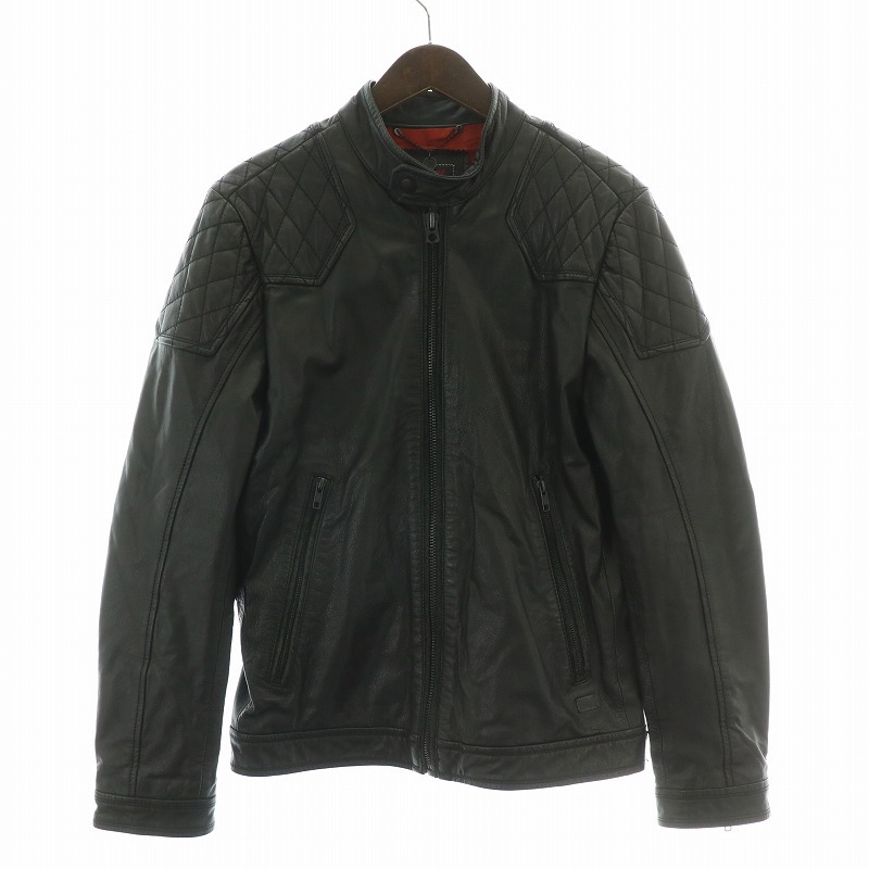 ディーゼル DIESEL レザージャケット 革ジャン ライダース スタンドカラー アウター ジップアップ S 黒 ブラック /BB レディース拍卖