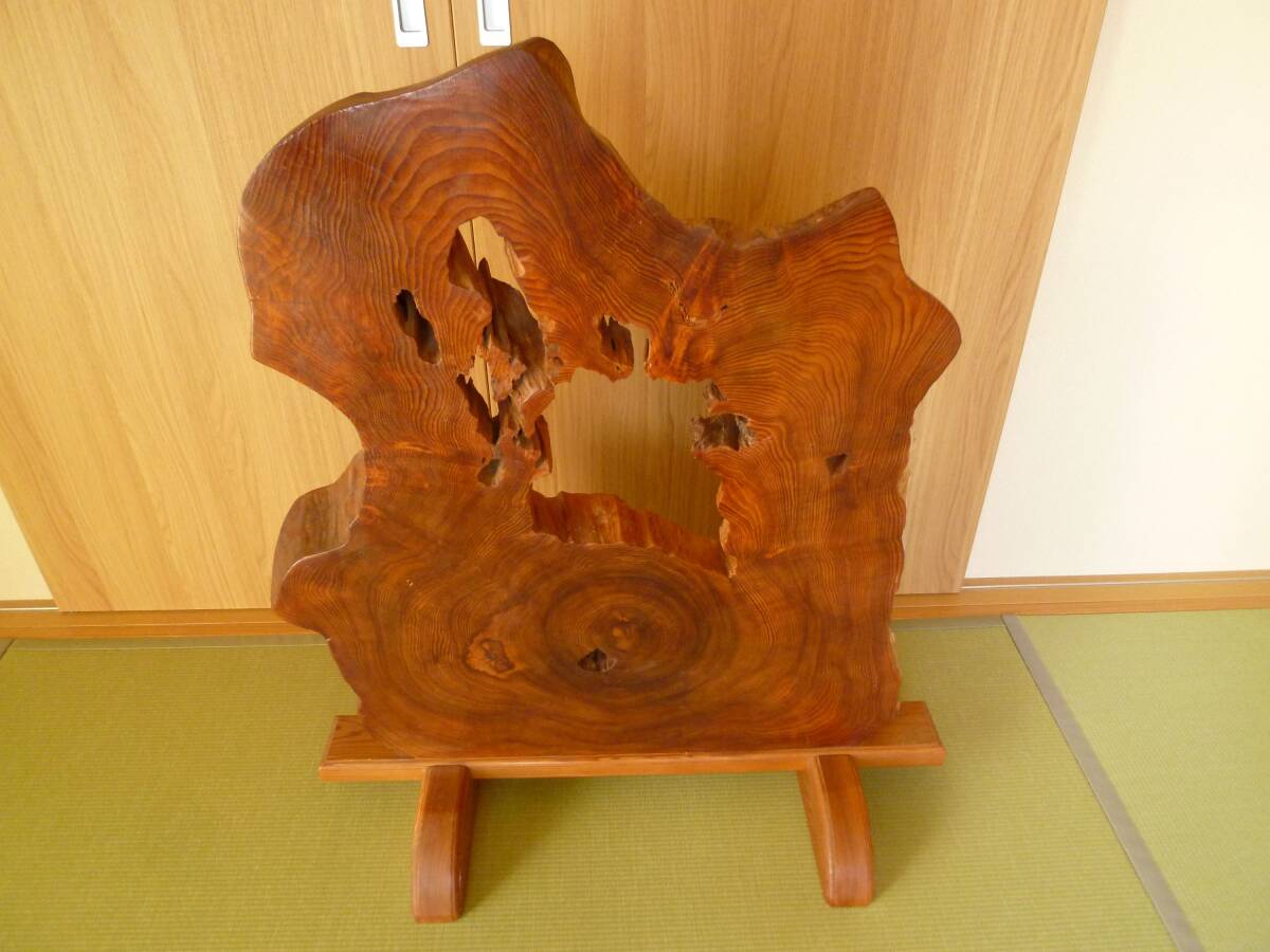 【特大・即決】天然木衝立 一枚板(97㎝×85㎝ 16.7Kg) 総無垢 極上木目 間仕切り 衝立 つい立 飾り物 オブジェ 置物 拍卖