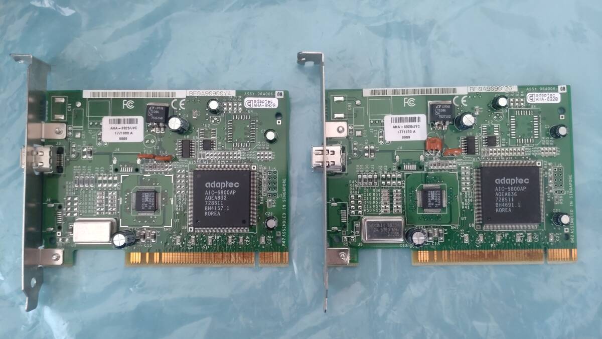 Adaptec  AHA-8920/JVC IEEE1394 PCI Host Adapter   1394ホストアダプタ  2枚まとめて 【ジャンク】拍卖