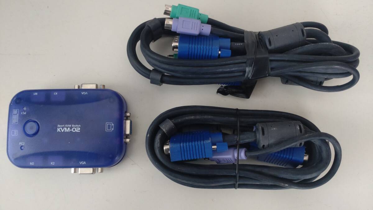 Pci  KVM-02 KVMスイッチ PC切り替え機 ケーブル付 【ジャンク】拍卖