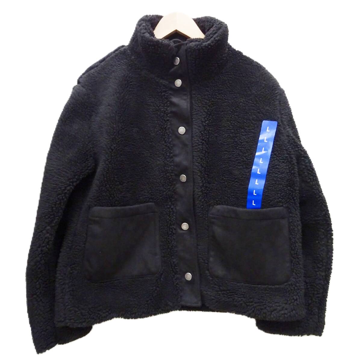 H-185 新品 BEARPAW ベアパウ ボアジャケット 中詰め レディース アウター もこもこ【L】ブラック拍卖