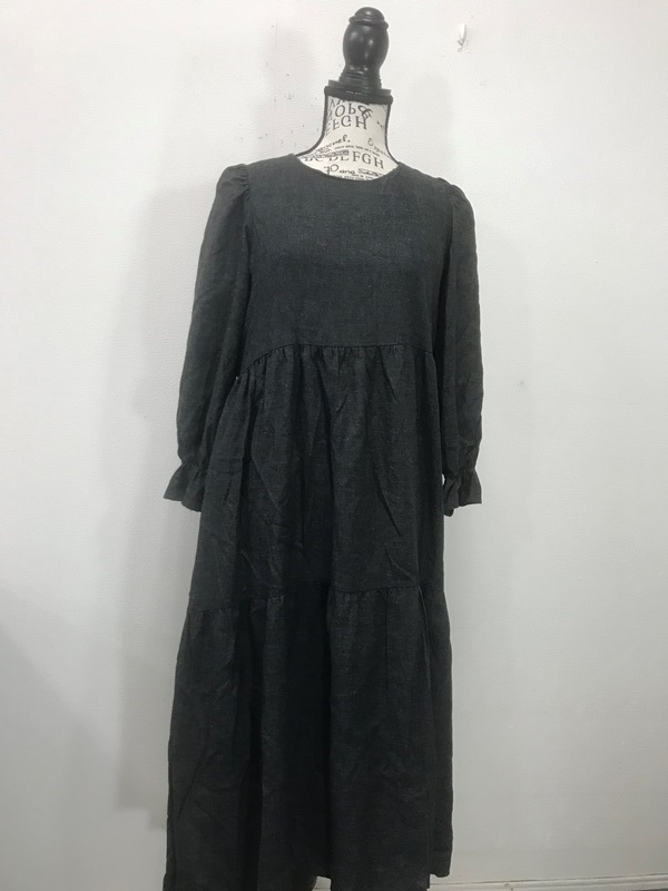 3511 レディース 【 ZARA ザラ 】長袖ワンピース サイズ:M(USA) 色:ダークグレー拍卖