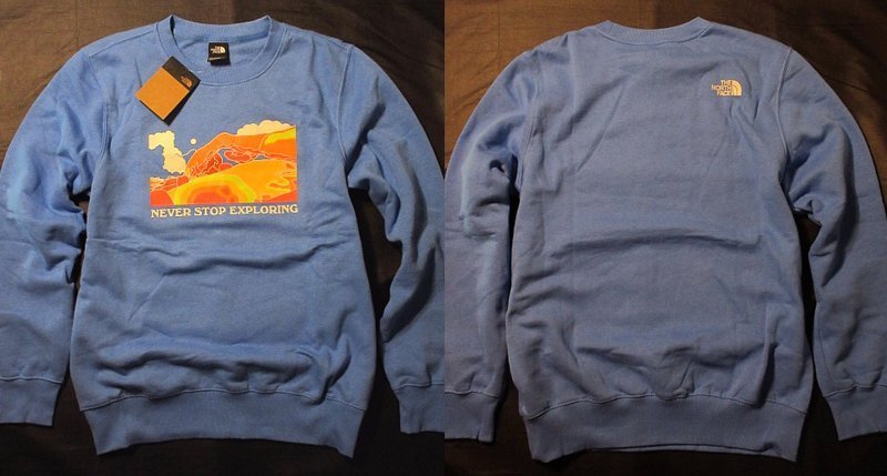 本物正規◆ノースフェイス◆トレーナー クルー スウェット PLACES WE LOVE CREW■L■SUPER SONICBLUE■新品 アメリカ限定/裏起毛/LV6拍卖