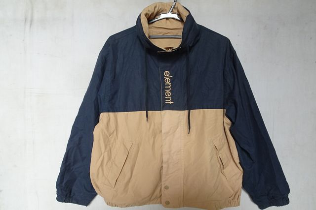 element/エレメント/リバーシブルジャンパー/アウター/前ジップアップ/前立フラップ/ツートーン/紺/ネイビー/ベージュ/Lサイズ(2/21R7)拍卖