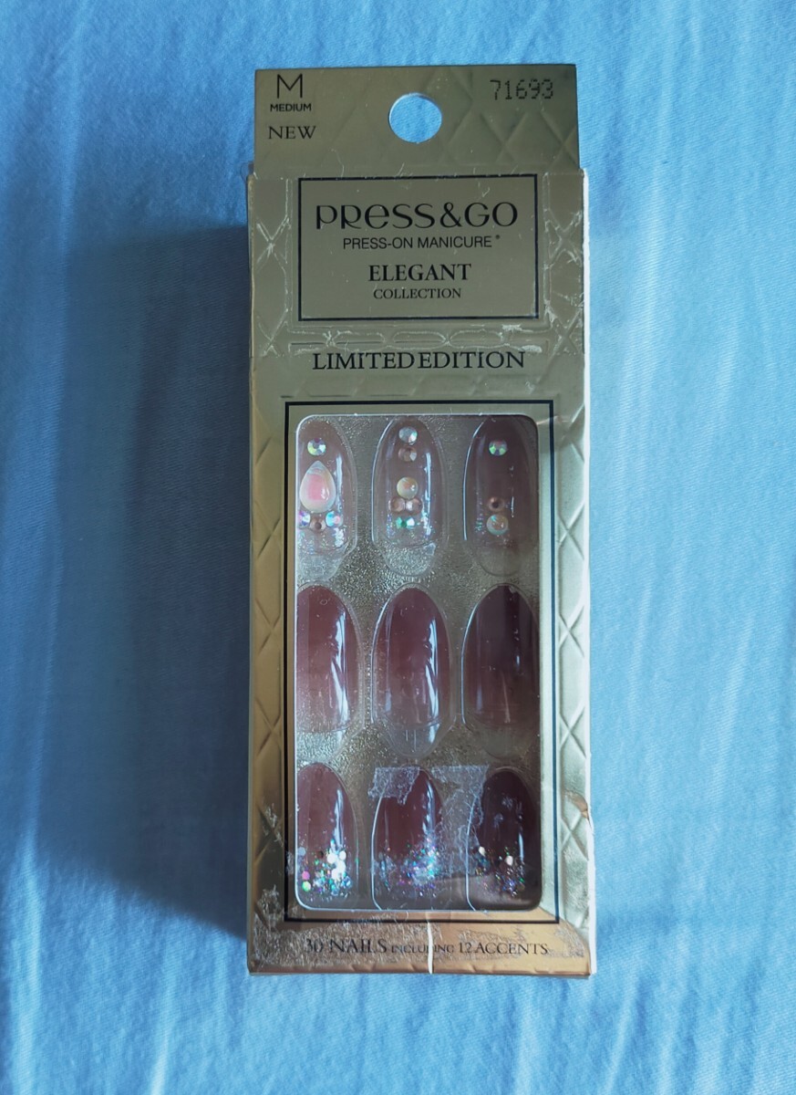 press&go ネイルチップ ELEGANTULTRA-FIT DESIGN薄いのにしっかりフィット12サイズ/30枚ネイルファイル1本拍卖