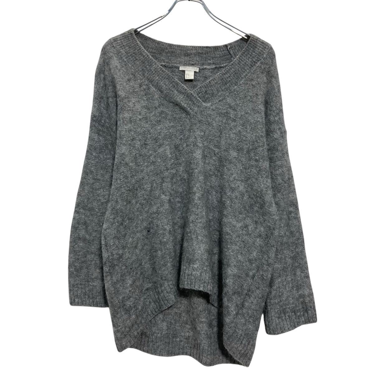 H&M ウール混紡 ニット セーター レディース M グレー エイチアンドエム Vネック 古着卸 アメリカ仕入 a702-5472拍卖