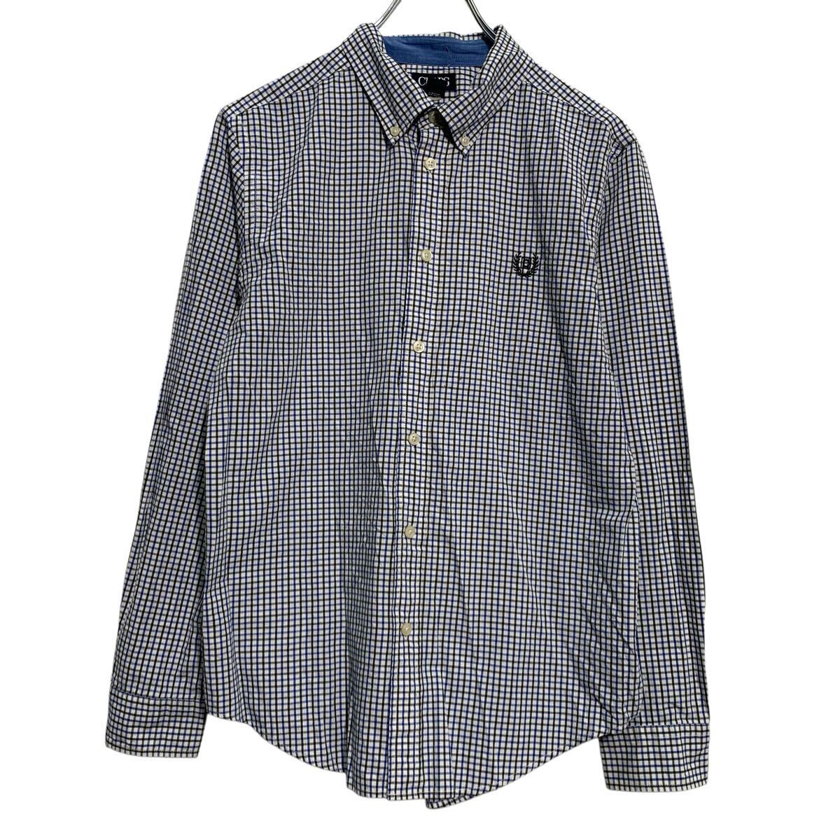 CHAPS 長袖 チェックシャツ XL キッズ 160~ ホワイト ブルー ネイビー チャップス ボタンダウン ロゴ 刺繍 古着卸 アメリカ仕入 a702-7087拍卖
