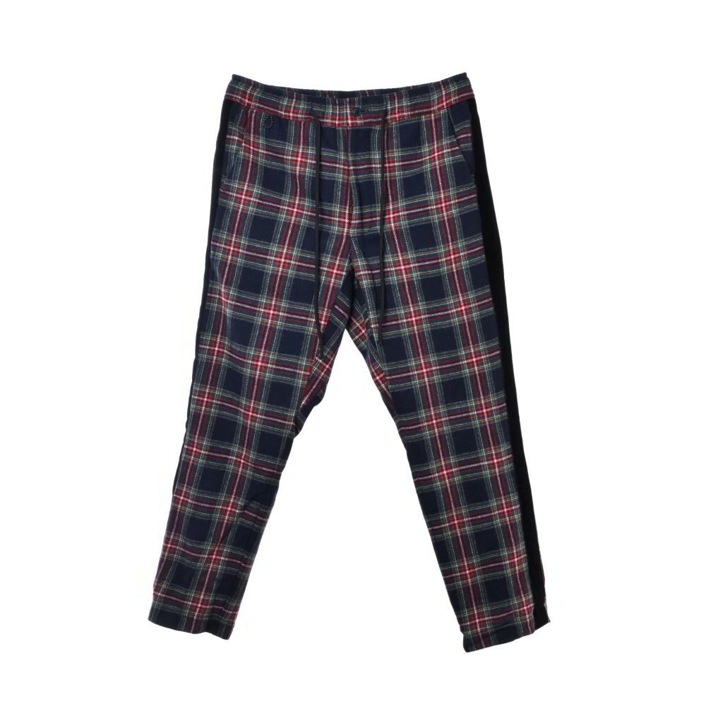 美品 bal (balance) サイドライン チェック ウール イージー パンツ M マルチ バル KL4B2CBC65拍卖